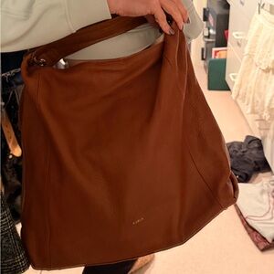 FURLA Tan/ Cognac Leather Hobo Bag